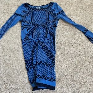 Blue and Black Tight Dress